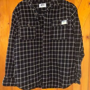 AMerican Fire Company Men's Black and White Plaid Casual Shirt